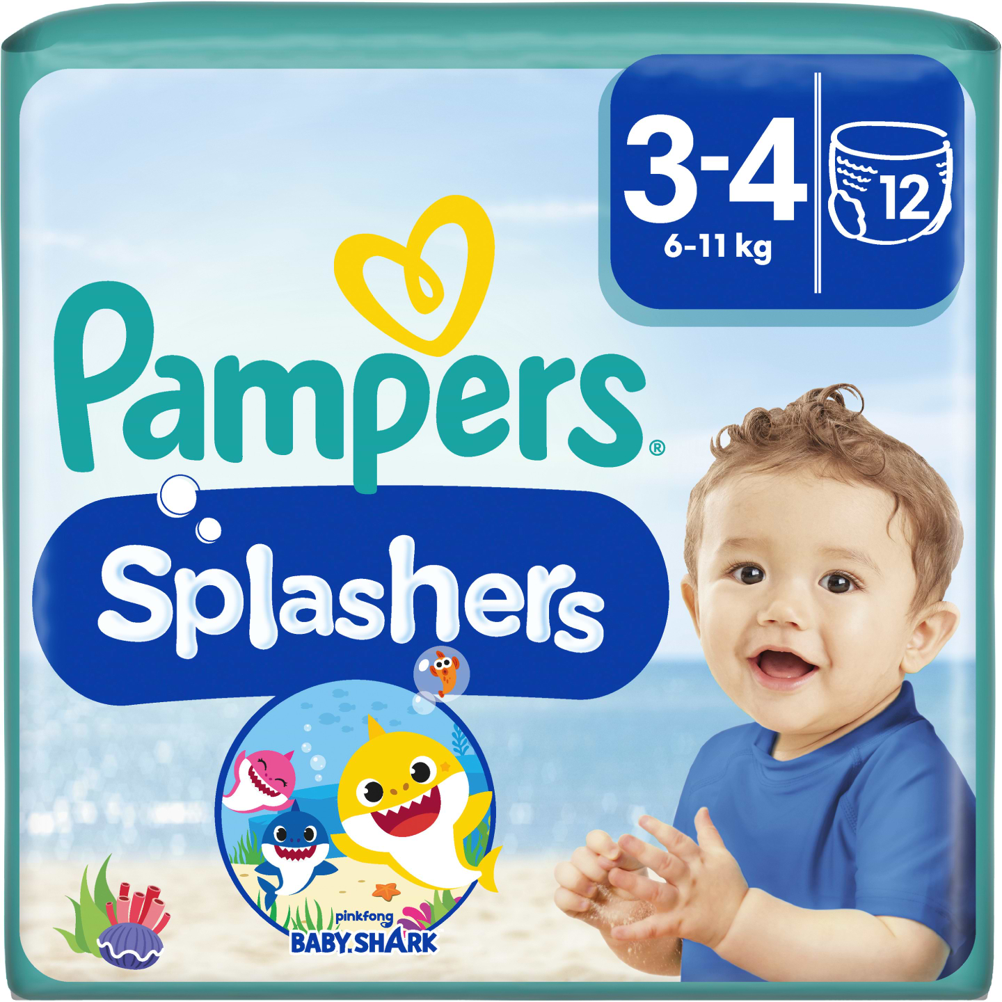 Одноразові підгузки-трусики для плавання Pampers Splashers Розмір 3-4 (6-11 кг), 12 шт. (80829524)